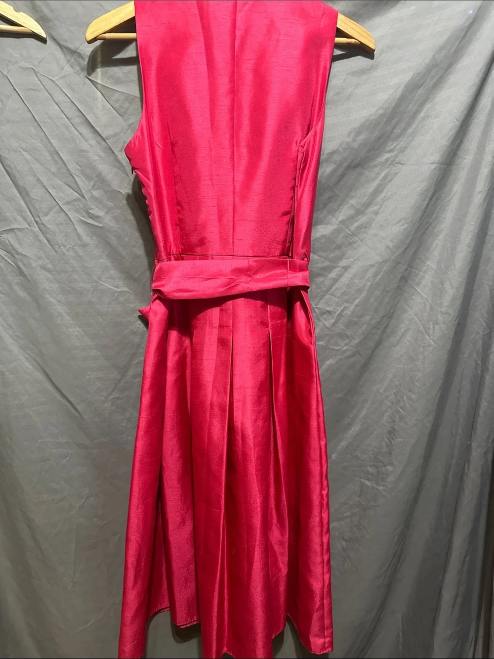 Jessica Howard Hot Pink Sleeveless Wrap-Front Midi Dress